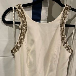 Lilly Pullitzer White Halter Dress w/ Gold Beading (Size 2)